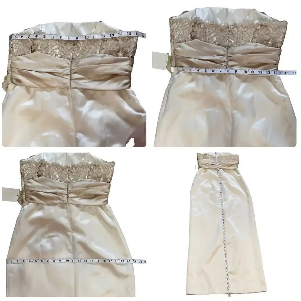 Nine 2 Nine Strapless Lace & Satin Long Gown Size 10 NWT